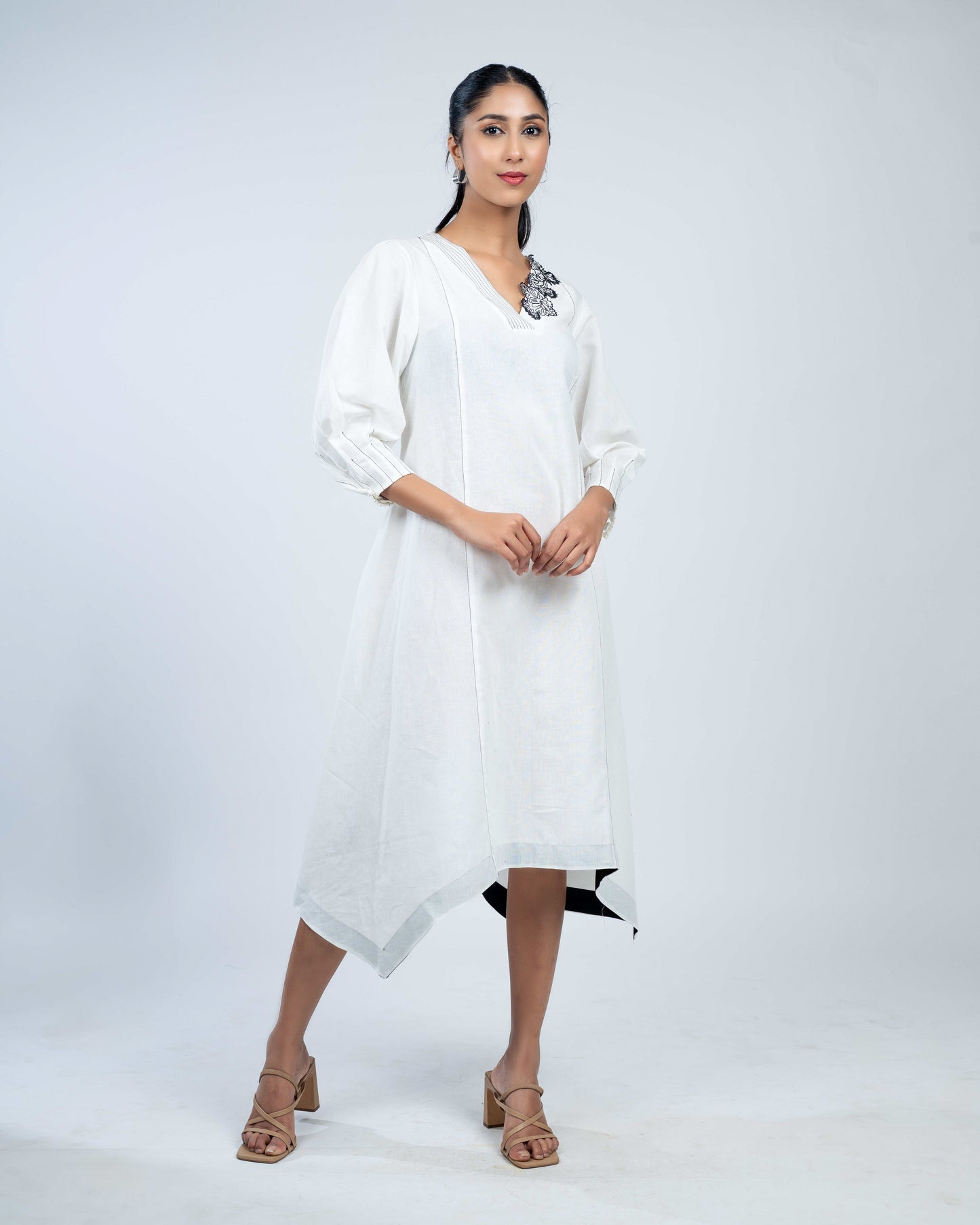 Linen assymetric dress