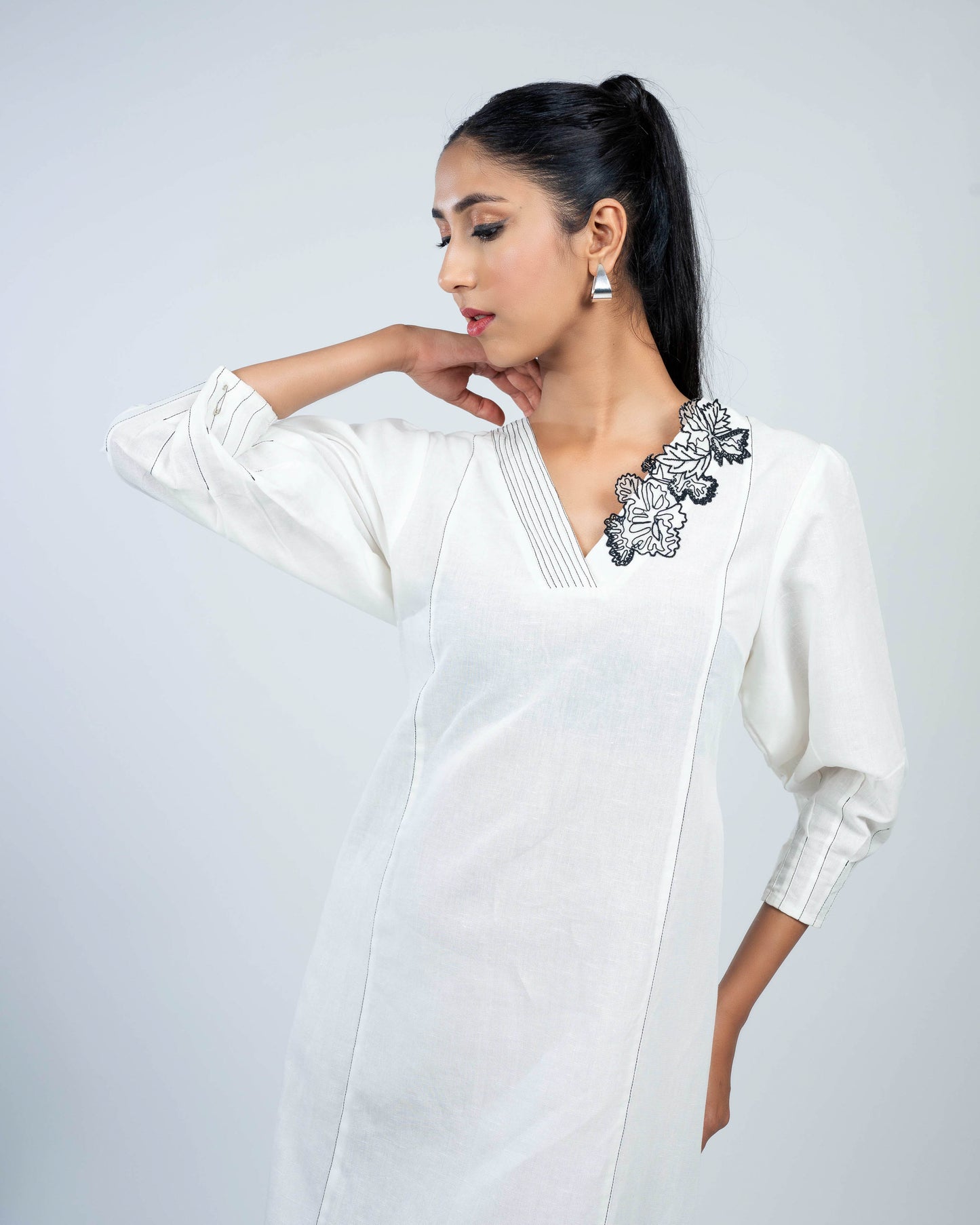 Linen assymetric dress