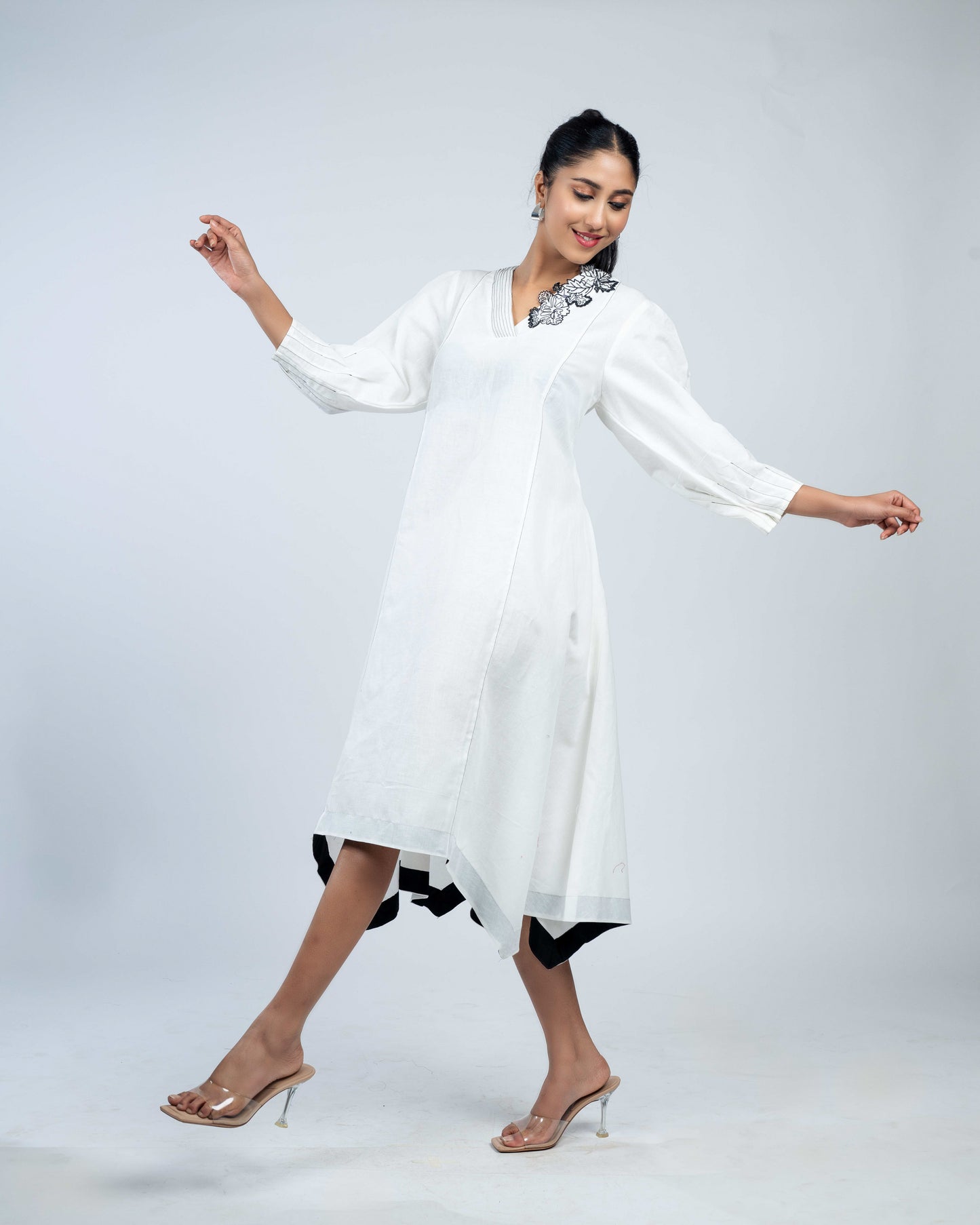 Linen assymetric dress