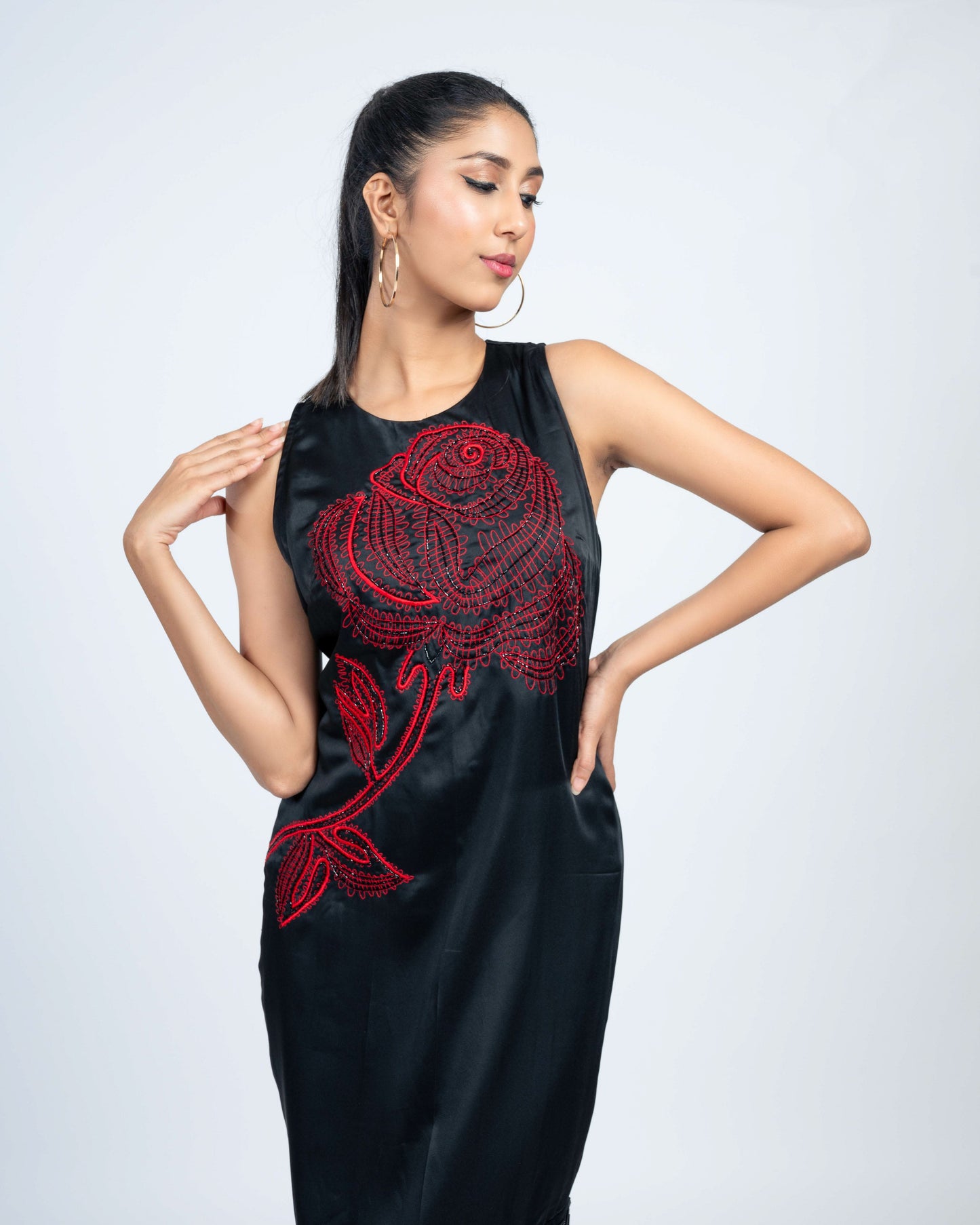 Blossom midi dress black