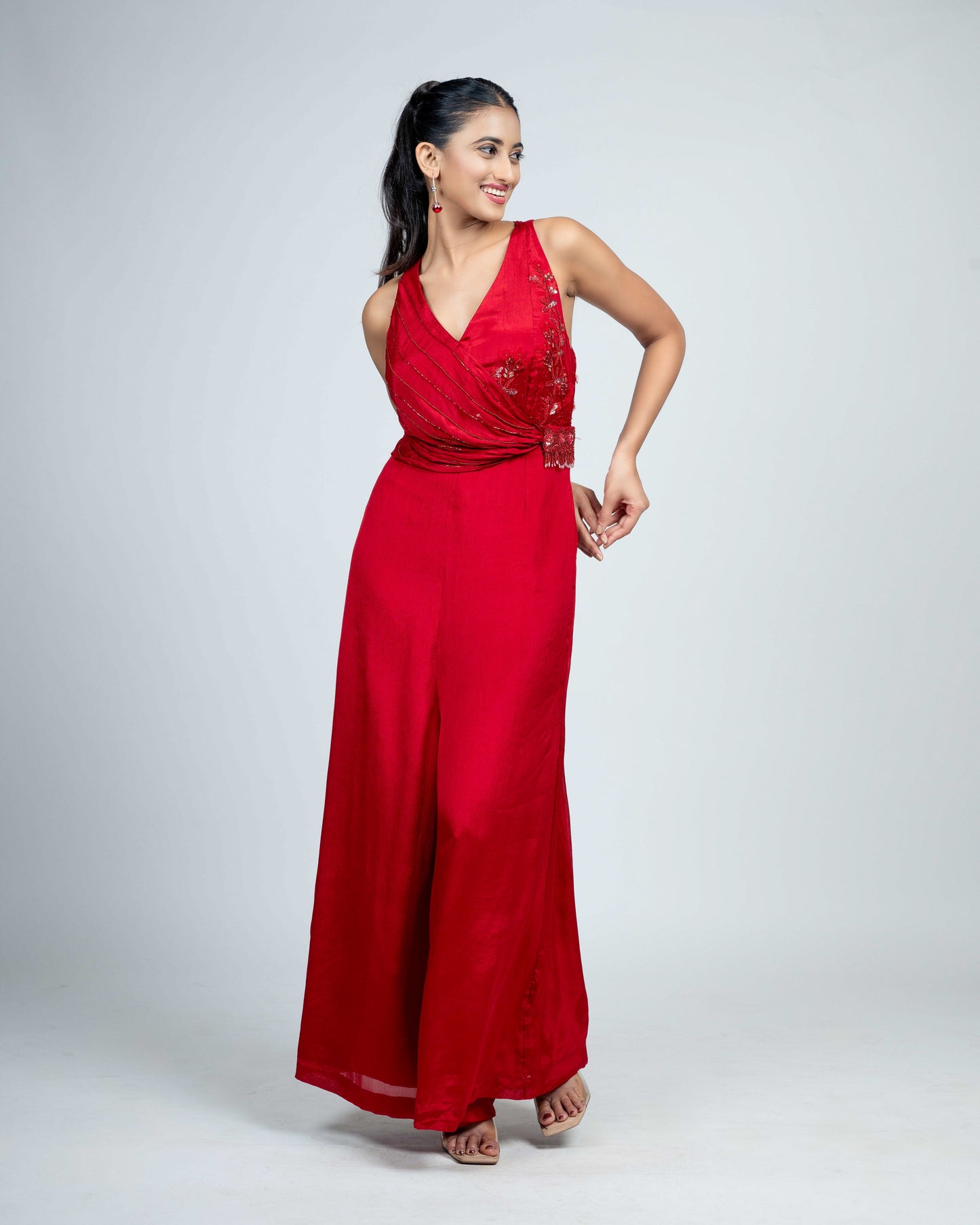 Crinkled crepe jumpsuit