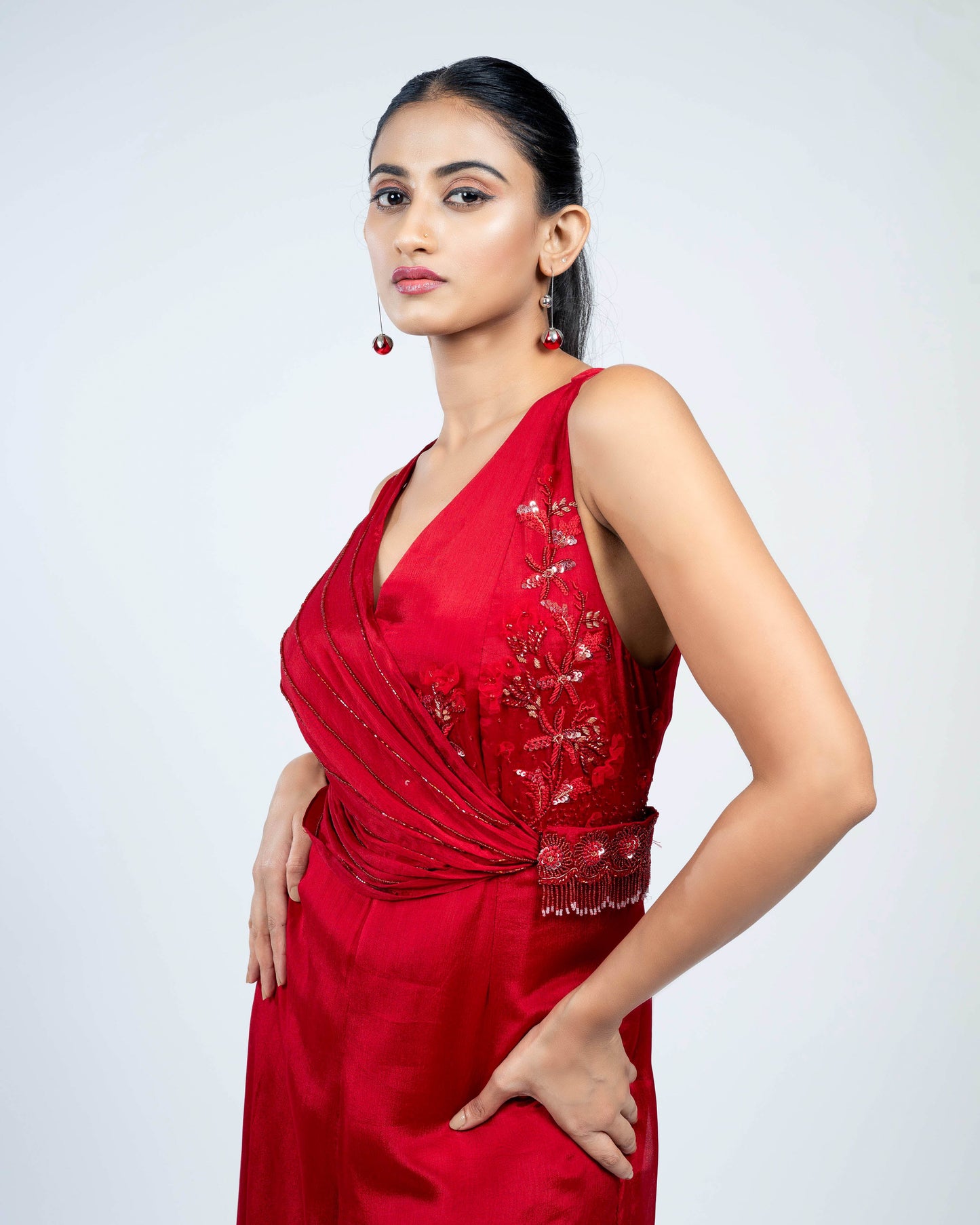 Crinkled crepe jumpsuit