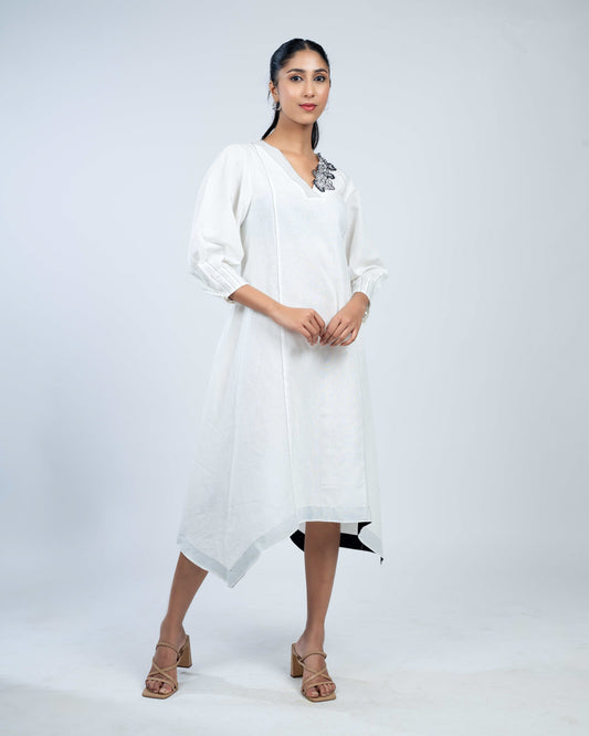 Linen assymetric dress