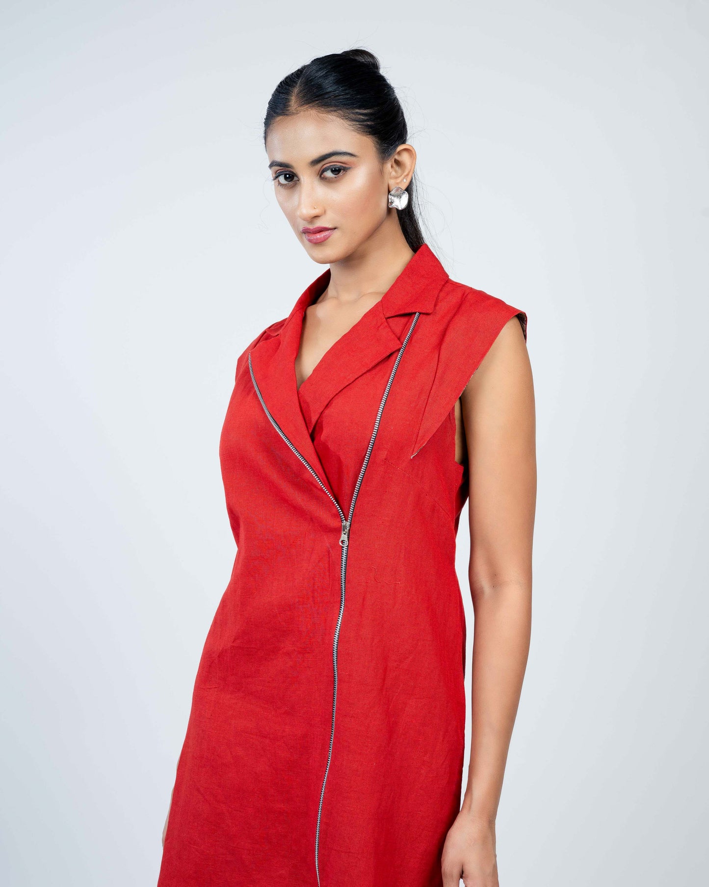 Pure linen trench dress