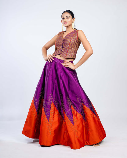 Waist coat with skirt set