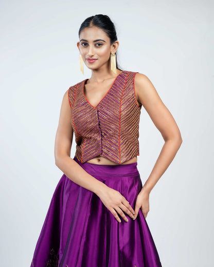 Waist coat with skirt set