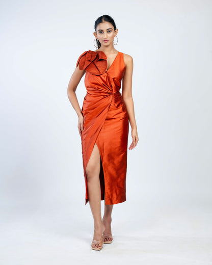 Viscose  silk crossover dress