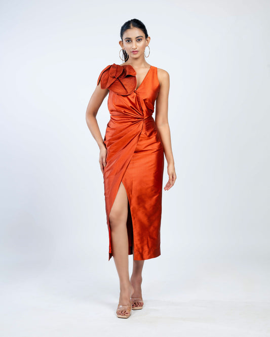 Viscose  silk crossover dress