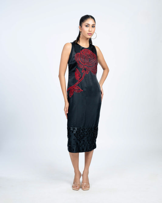 Blossom midi dress black
