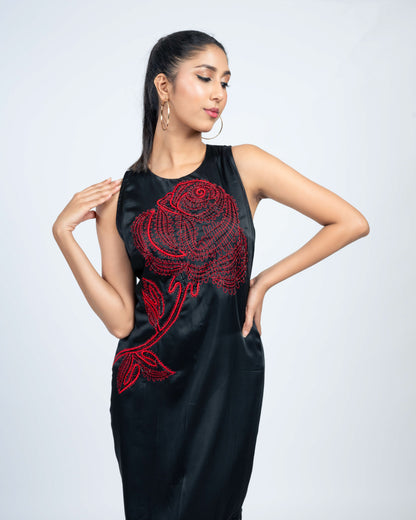 Blossom midi dress black